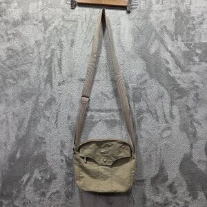 Baggallini Crossbody Bag Womens Khaki Nylon Travel Organizer Adjustable Strap